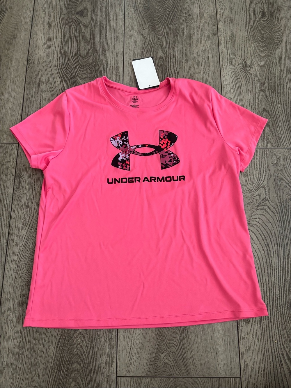 Under Armour Hot Pink Short Sleeve Tee with Graphic Logo